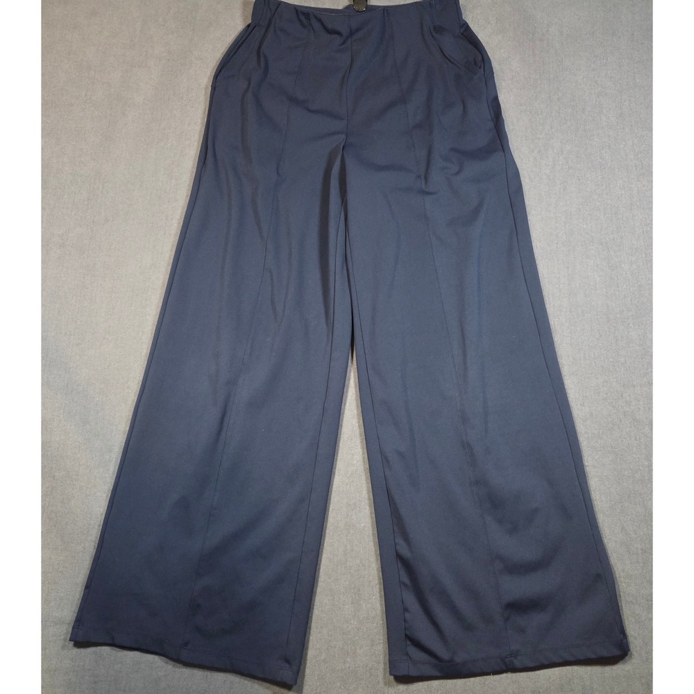 Old Navy PowerSoft Pants Womens Medium Navy Blue Wide Leg Go-Dry Athletic 8206
